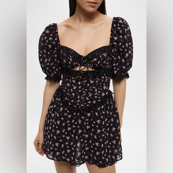 For Love & Lemons Noa Mini Dress Size Small NWT - Picture 2 of 15